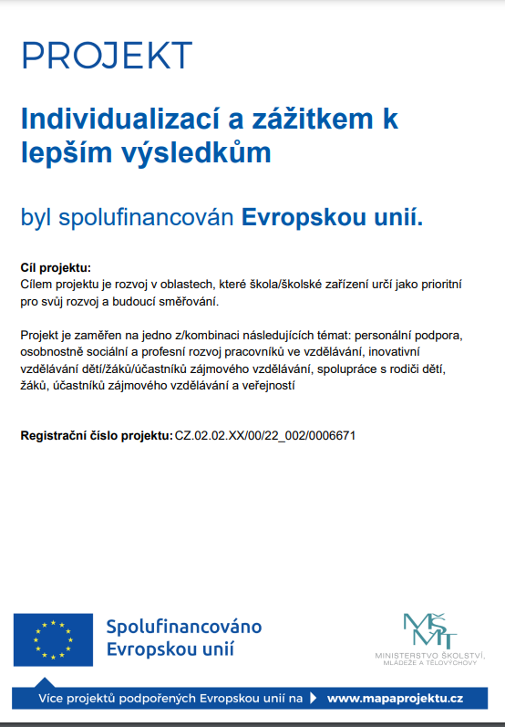 Logolink projektu Individualizací a zážitkem k lepším výsledkům