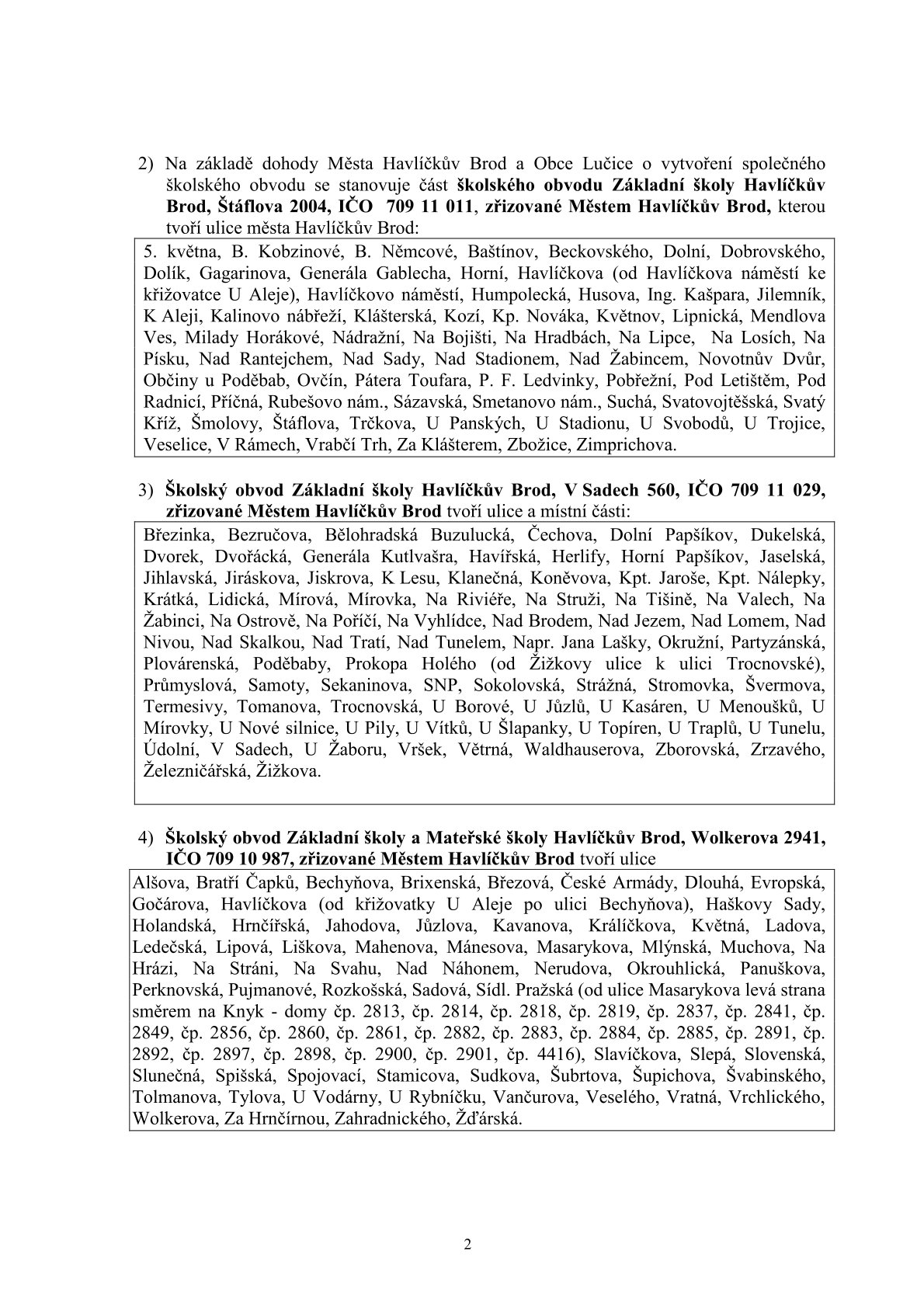 Seznam školských obvodů v Havlíčkově Brodě